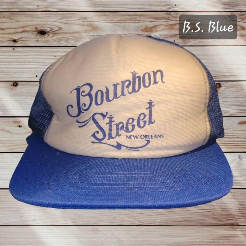 Vintage NEW ORLEANS Bourbon Street Mesh Trucker Hat Snapback Cap